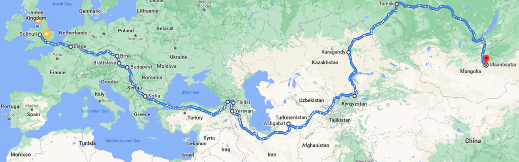 Approximate route